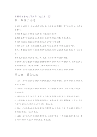 材料科学基础_名词解释