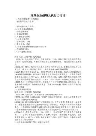 某企业战略及执行力研究报告