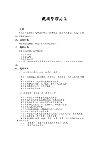 某公司奖罚管理制度