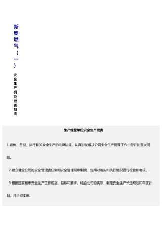 某公司安全生产与岗位职责说明