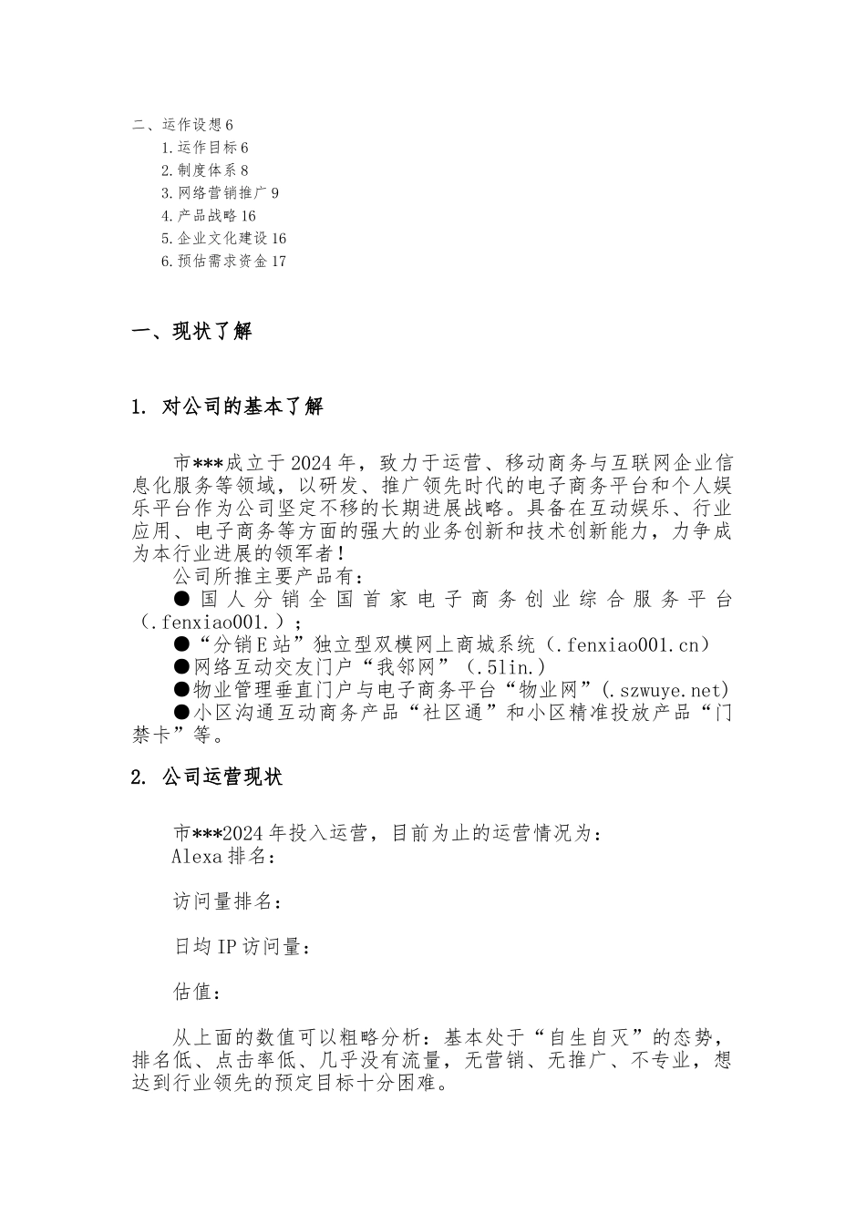 某公司运作设想分析报告_第2页