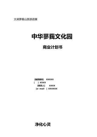 某文化园商业实施计划书