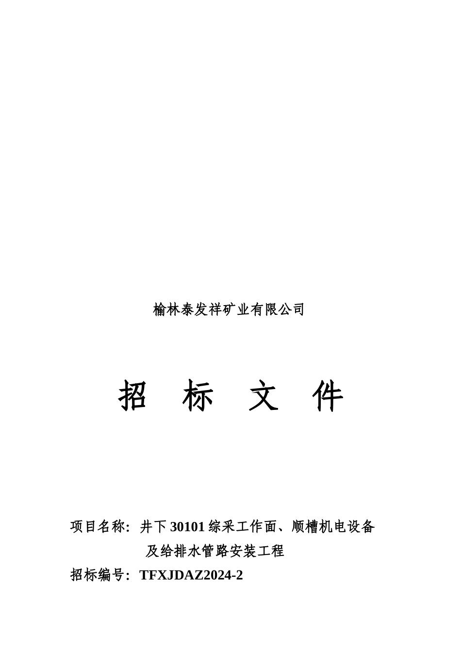 某机电设备及给排水管路安装工程招标文件_第1页
