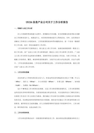 某某信息公司关于工作分析报告