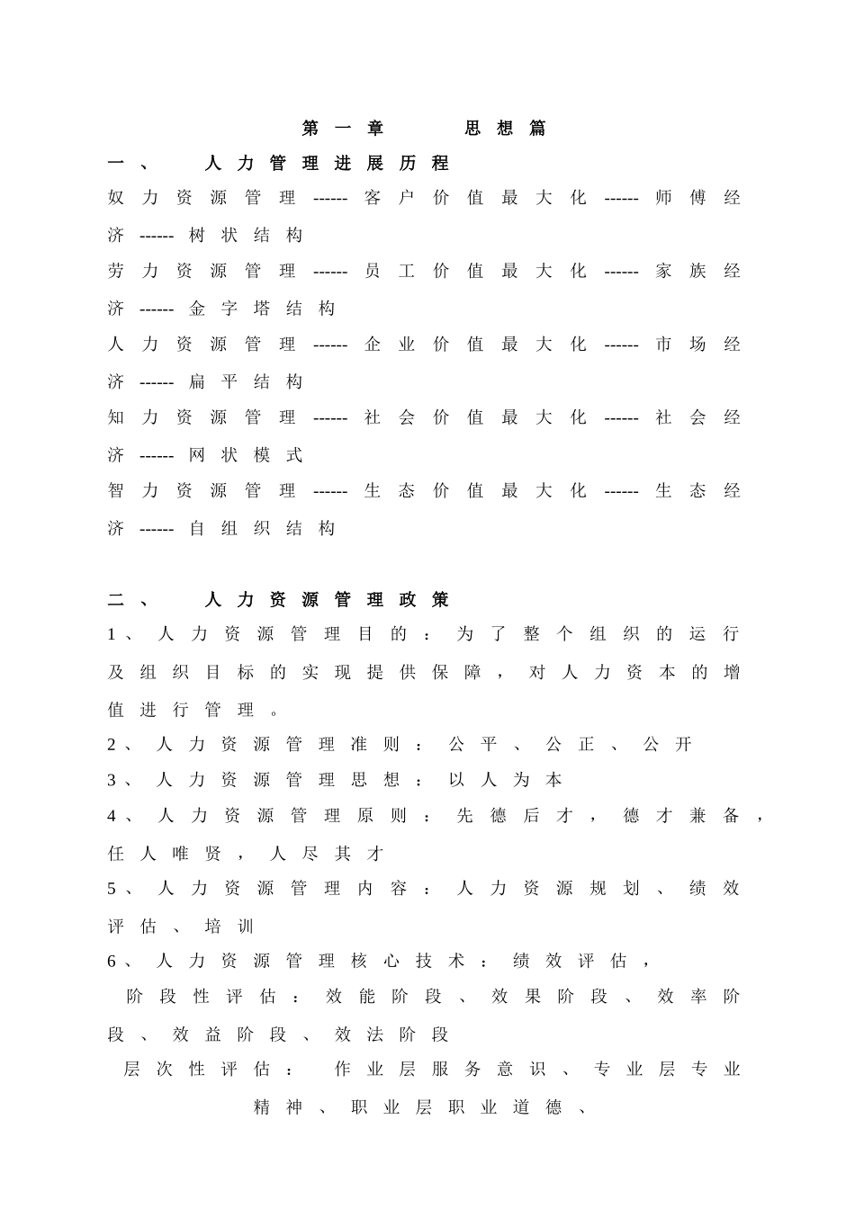 某某公司人力资源手册_第2页