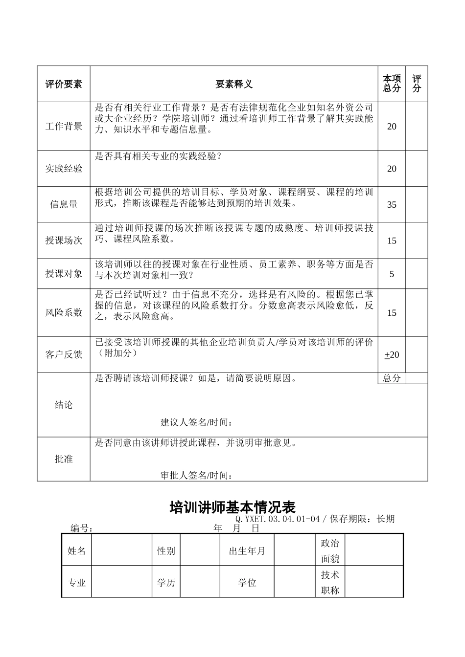 某某公司年度培训工作管理标准记录_第3页