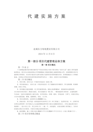 某某地产置业有限公司代建实施方案