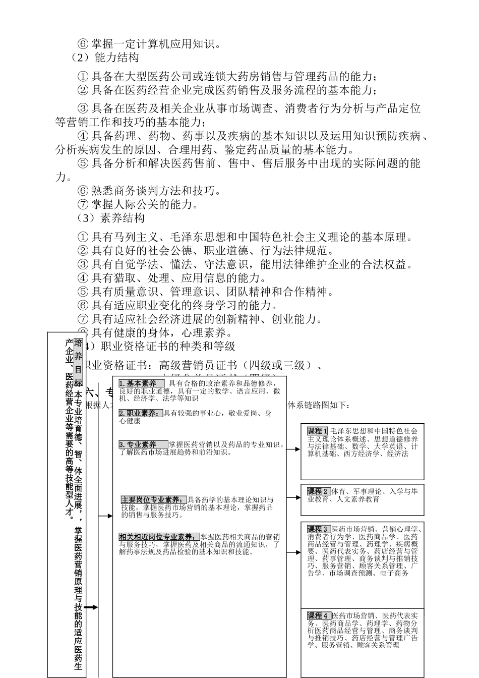 某某学院医药营销专业人才培养计划_第2页