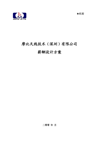 某某技术深圳有限公司薪酬设计方案