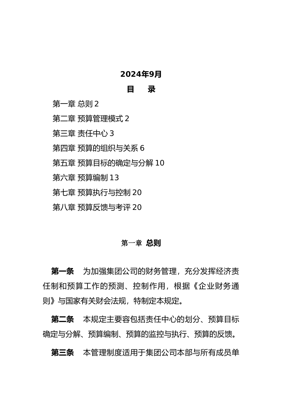 某某集团全面预算管理制度_第2页
