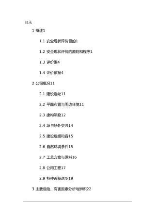 某某食品有限公司现状评价