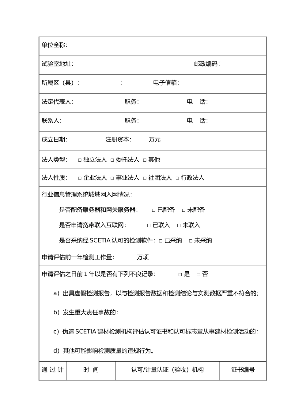 某检测机构首次、扩项评估申请书_第3页