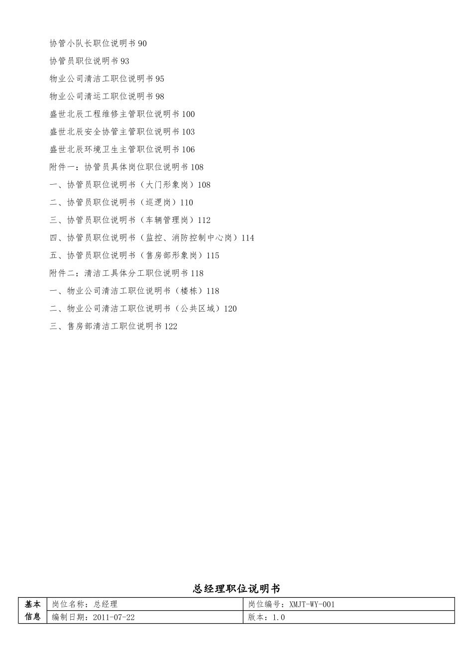 某物业公司全套职位说明书_第2页