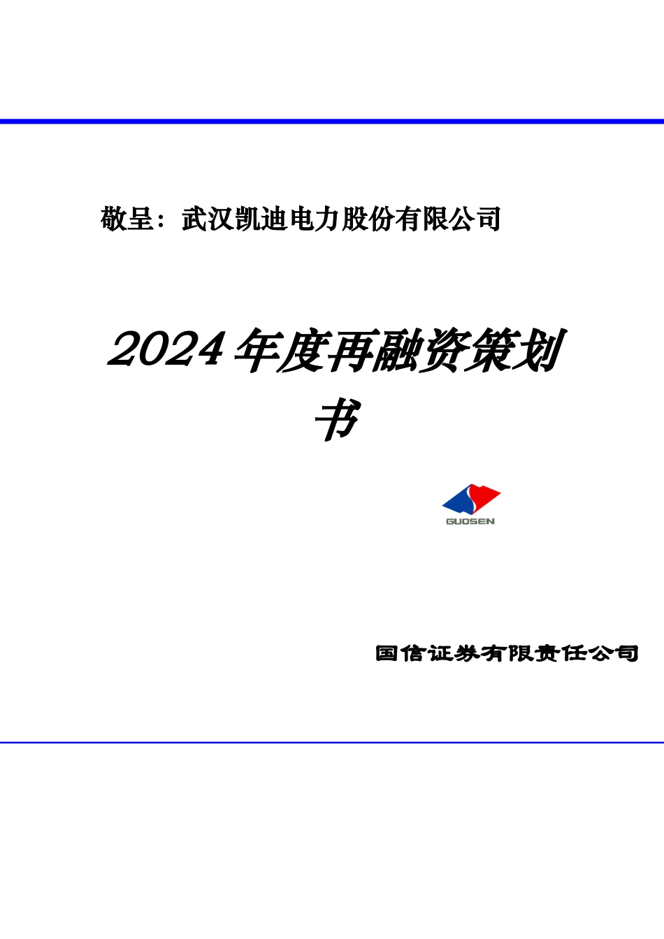 某电力公司年度融资策划书_第1页