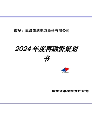某电力公司年度融资策划书