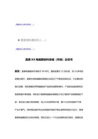 某电脑数码科技城企划书