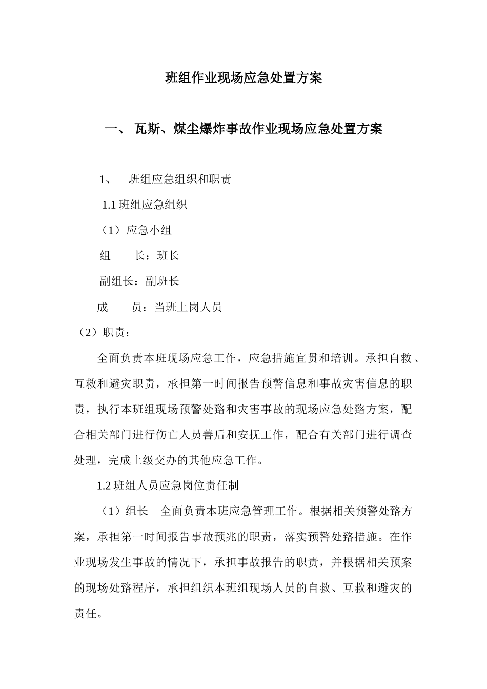某矿业有限公司班组作业现场应急处置方案_第3页