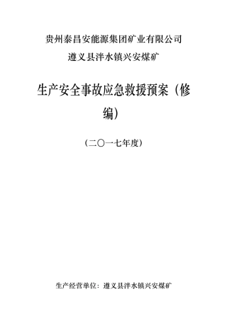 某矿业有限公司生产安全事故应急救援预案
