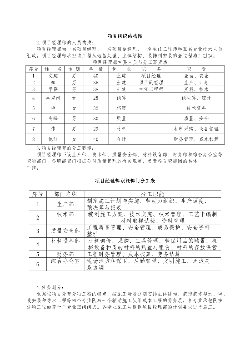 某砖混结构项目管理规划课程设计报告书_第2页