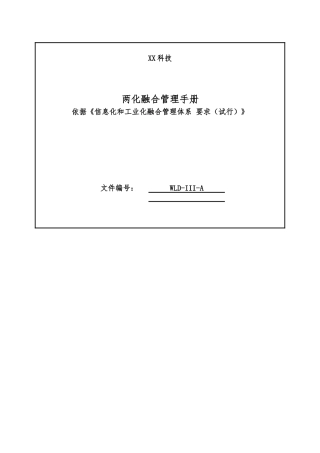 某科技有限公司两化融合管理手册某_III_A