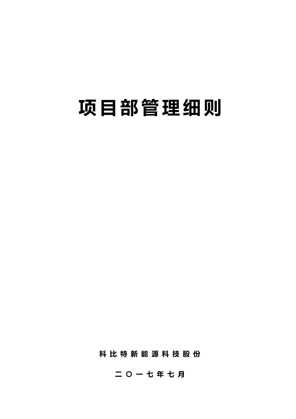 某科技股份有限公司项目部管理细则_第1页