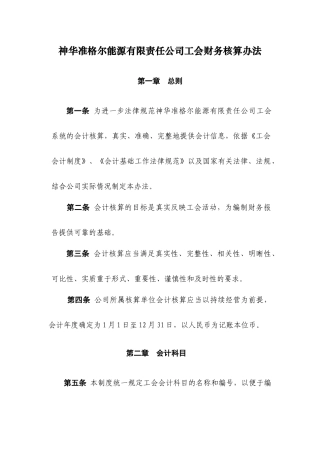 某能源有限责任公司工会财务核算办法