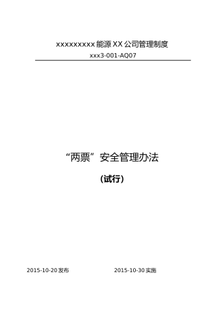 某能源有限责任公司管理制度范本