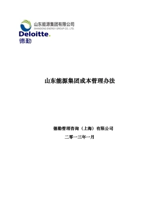 某能源集团成本管理办法