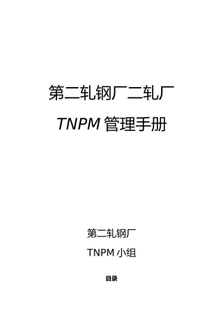 某轧钢厂TNPM管理手册范本