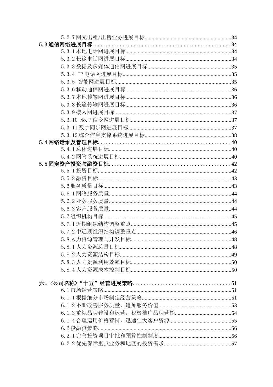 某通信信息有限责任公司十五发展规划_第3页