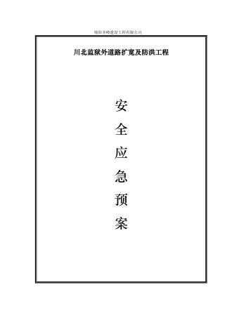 某道路扩宽与防洪工程安全应急处置预案