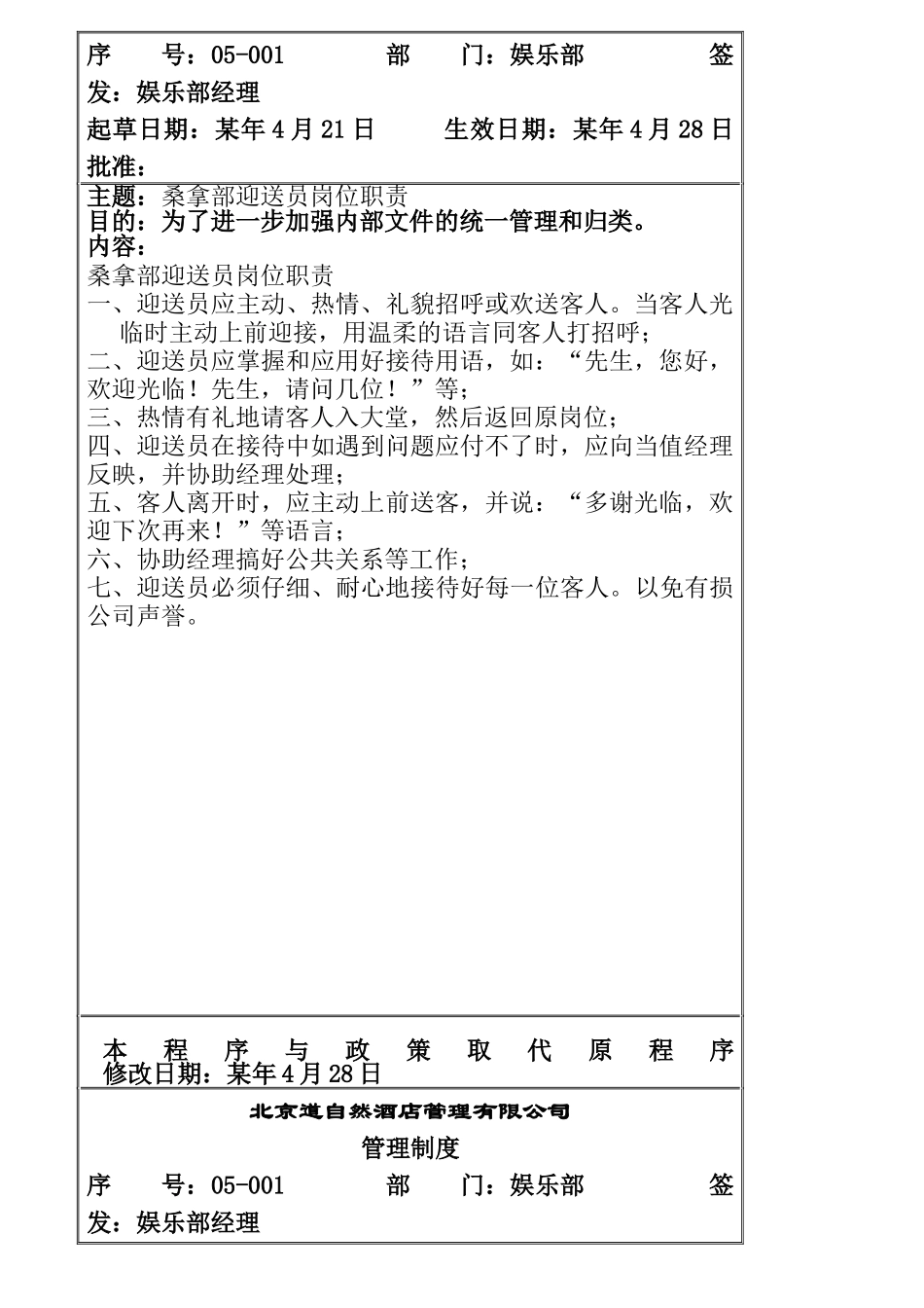 某酒店管理公司娱乐部岗位职责_第2页