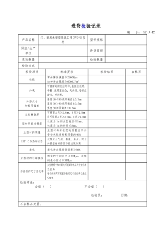 某铝业公司进货检验记录文本