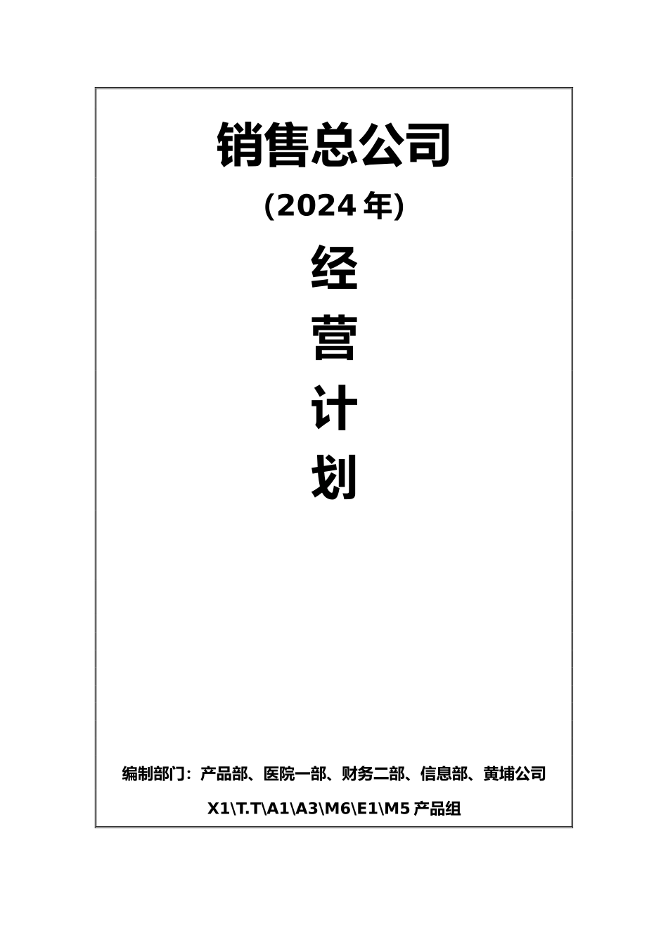 某销售总公司年度经营计划_第1页