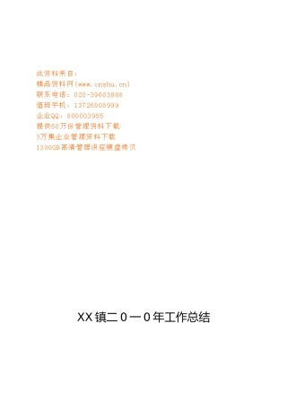某镇年度工作计划总结