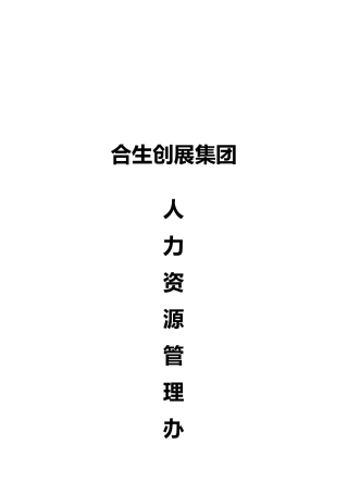 某集团人力资源管理办法