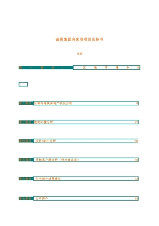 某集团冉家坝项目应标书