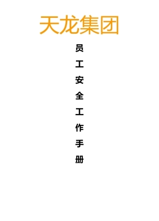 某集团员工安全工作手册范例