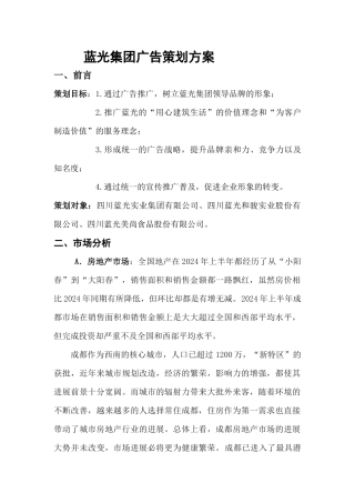 某集团广告策划方案