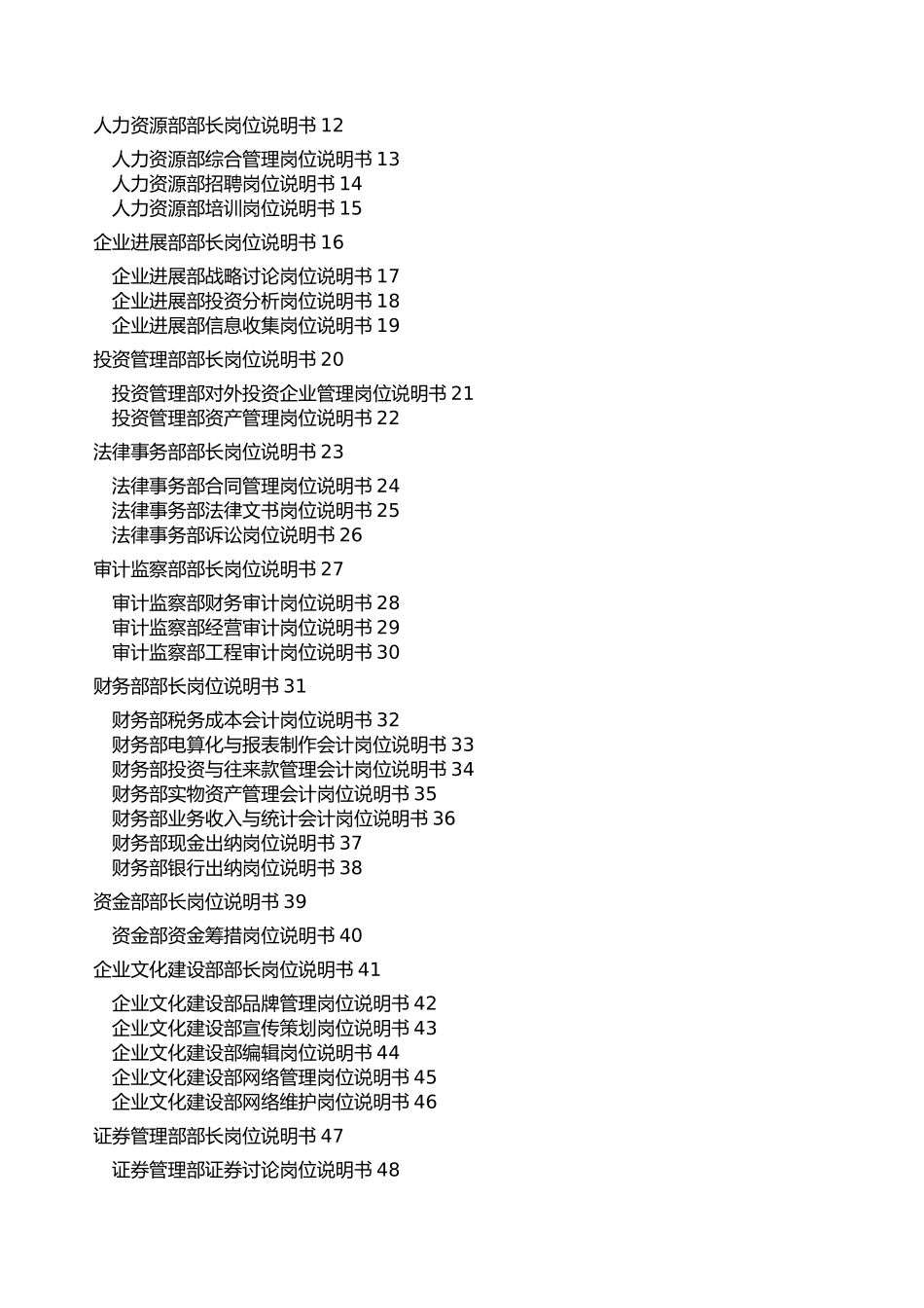 某集团总部所有岗位说明书_第2页