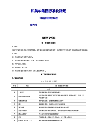 某集团标准化猪场饲养管理操作规程完整
