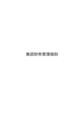 某集团财务管理制度