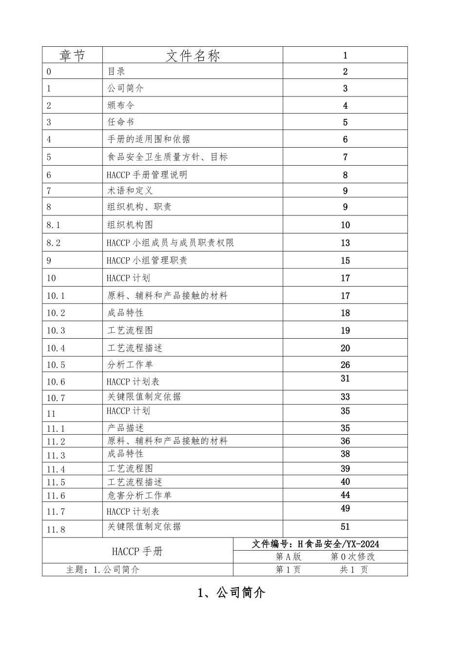 某食品公司HACCP管理体系说明_第2页