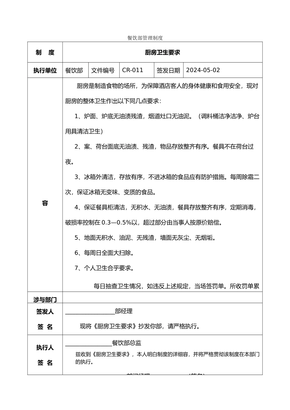 某餐饮部管理制度_第1页
