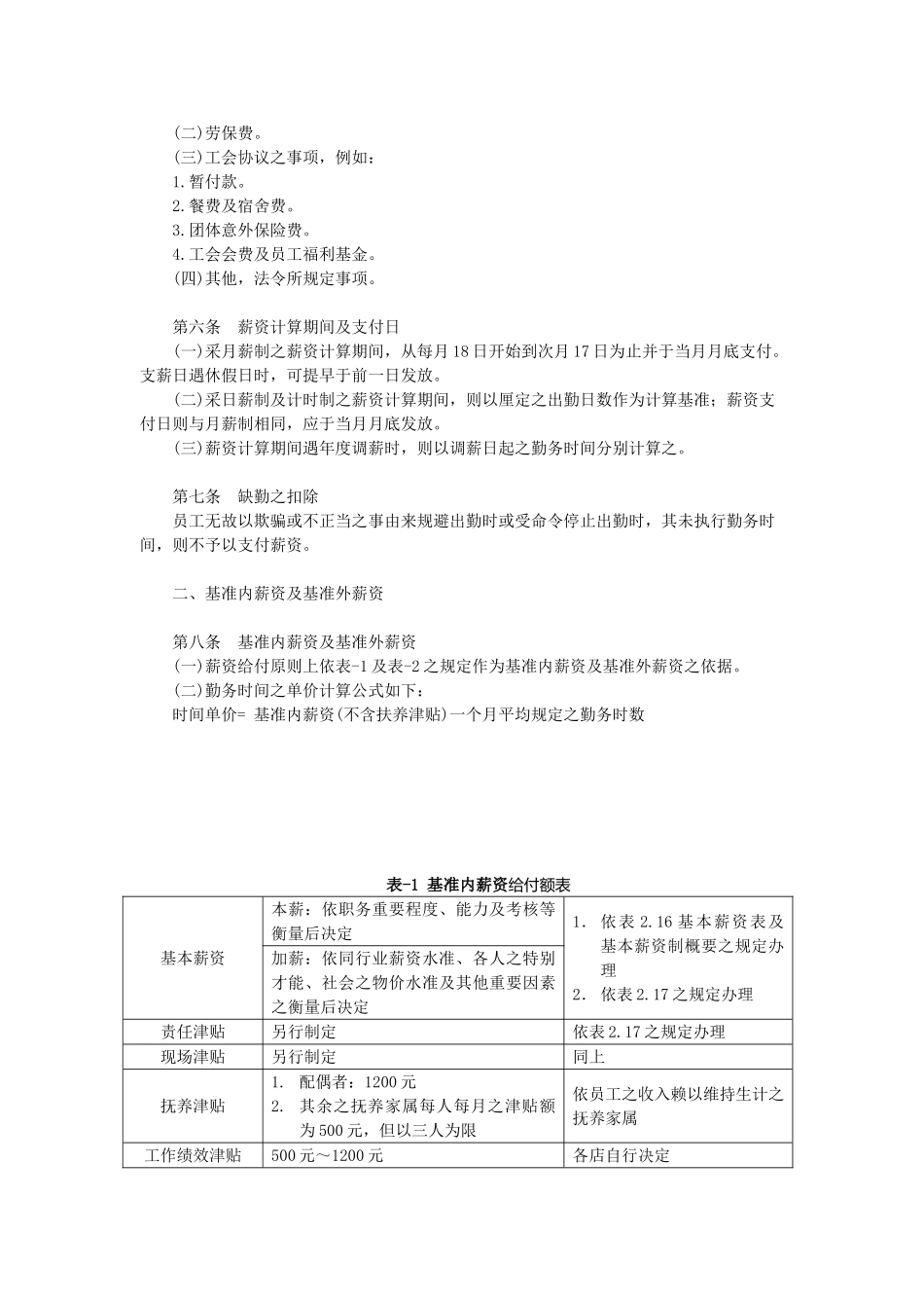 某饭店旅馆及餐饮业薪资制度_第2页