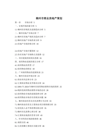 柳州市商业房地产策划方案