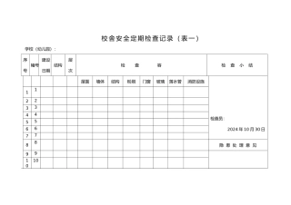 校舍安全定期检查记录样表