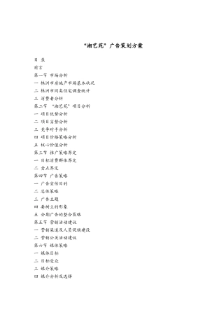 株洲市某楼盘广告策划方案