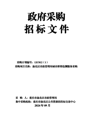 桥梁检测服务招标文件范本