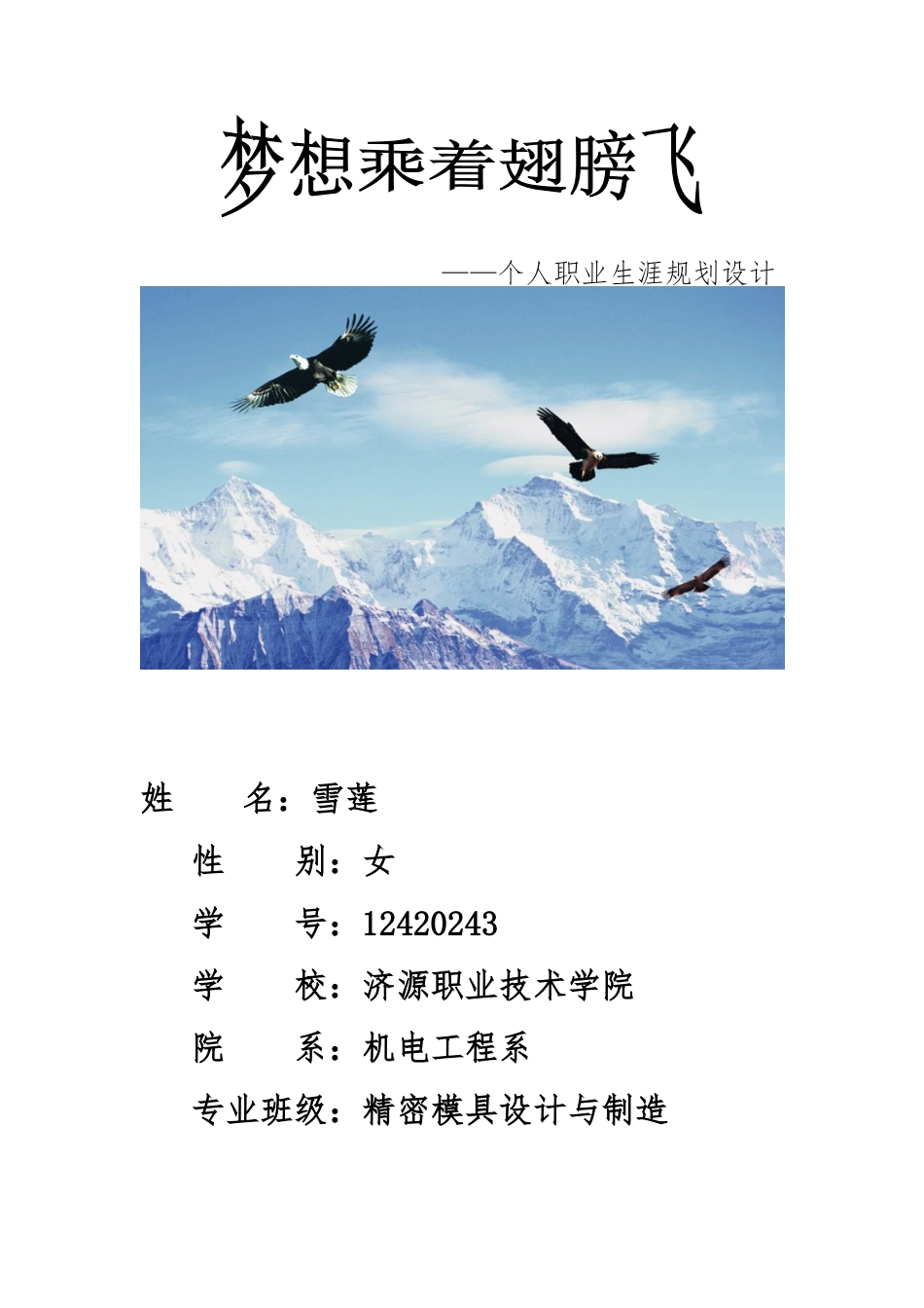 模具专业职业规划_第1页